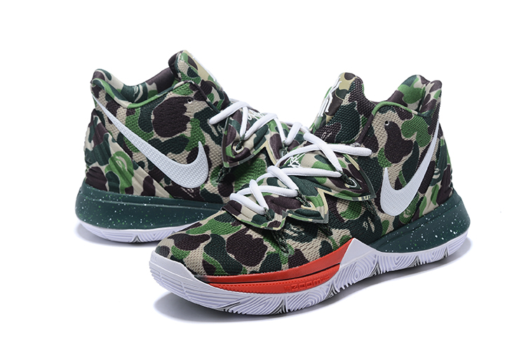 Nike Kyrie Irving 5 Army Green Red White Shoes - Click Image to Close